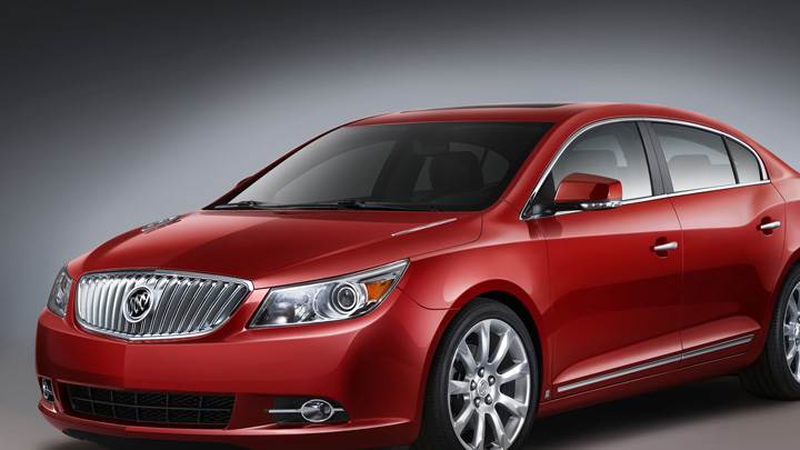 Side Front Pose Of 2010 Buick LaCrosse CXS In Red